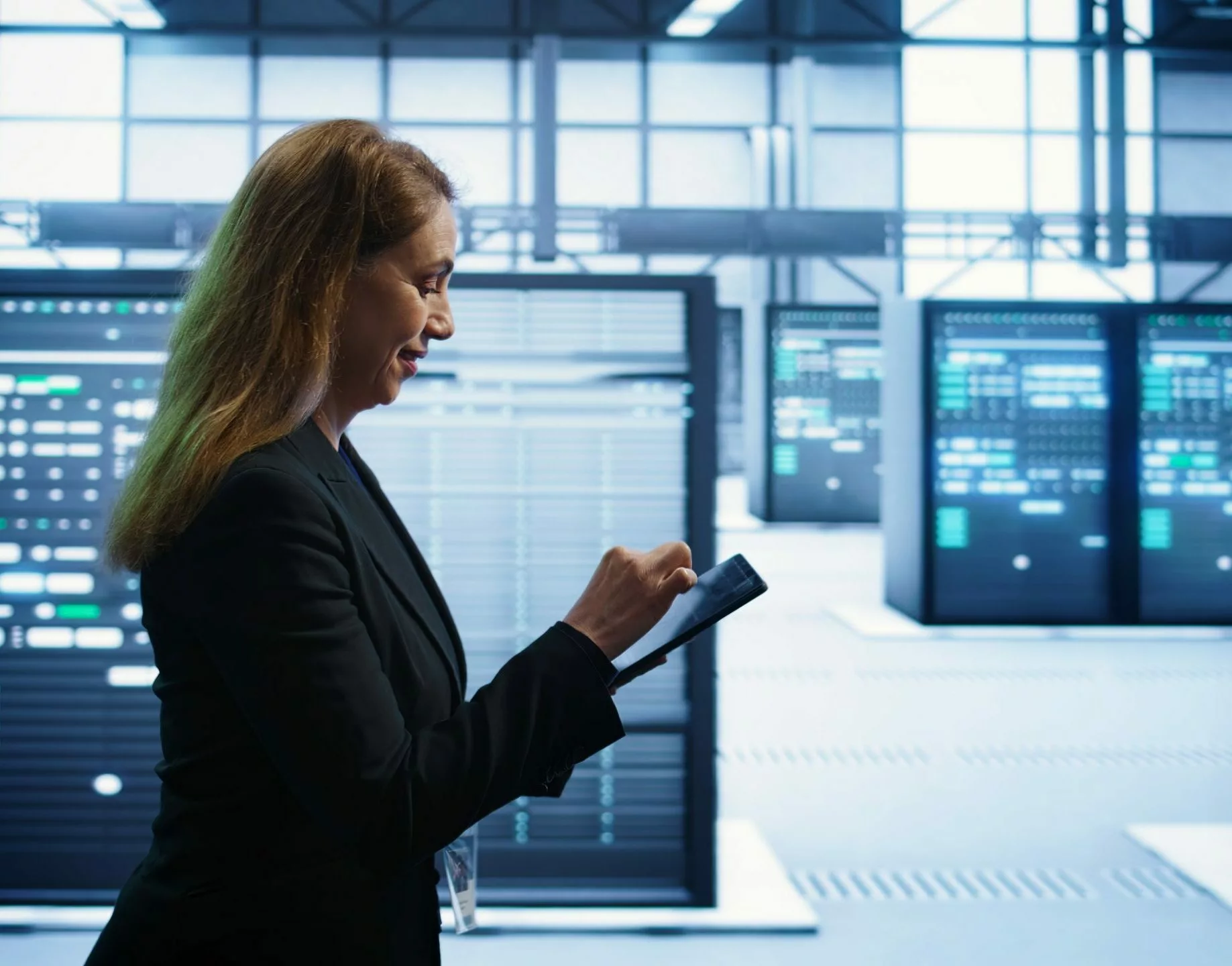 Bluefinch-esbd - technician doing yearly checkup using tablet preserve data center electronics scaled e1773999635579