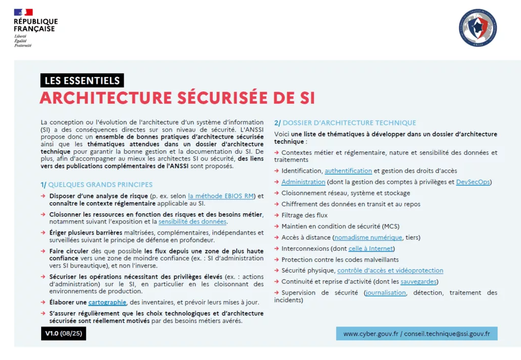ANSSI sécurité du SI